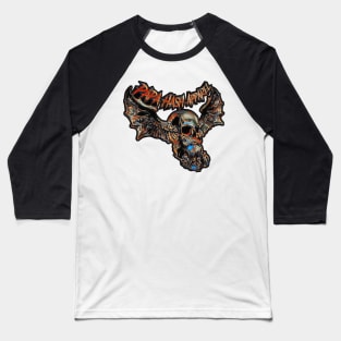 Papa Hash Apparel: Winged Skull Coloring Baseball T-Shirt